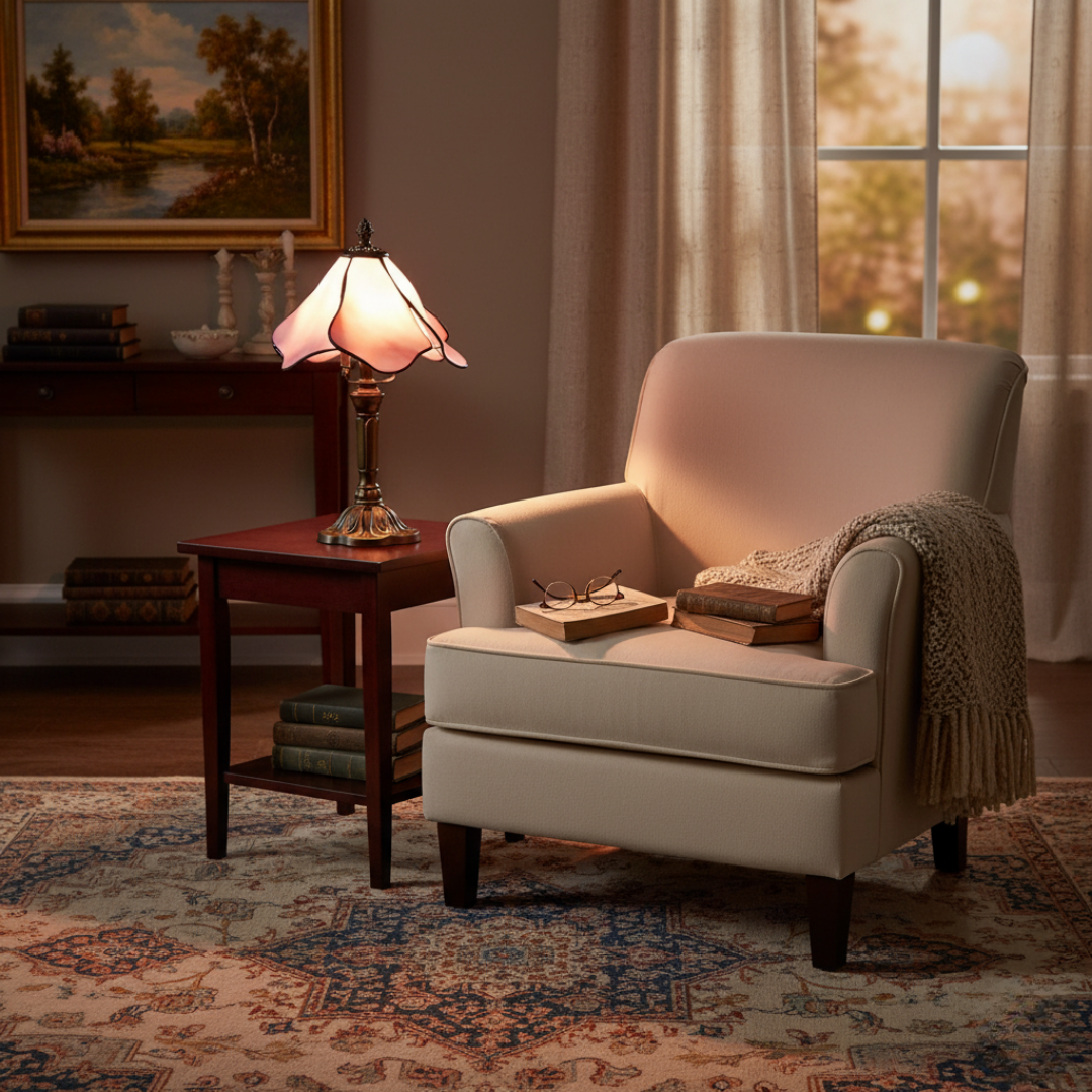 BLUSHEN | KLASSISK TIFFANY GLOW LAMPA MED BLommor