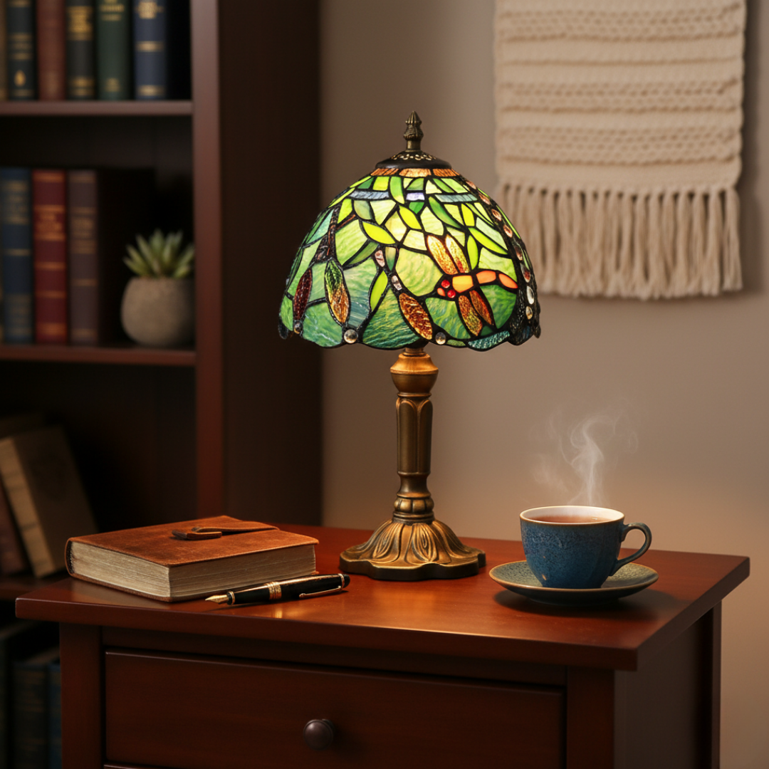 TIFFELLE | ELEGANT TIFFANY DRAGONFLY LAMPA