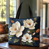 Frida – Vadderad toteväska med broderade magnolior
