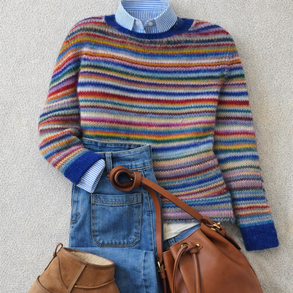 Netta | Regnbågsrandig tröja
