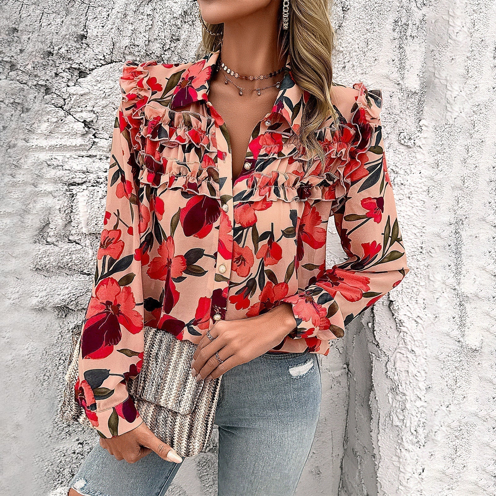 Elegant Blus med Långa Ärmar Romy
