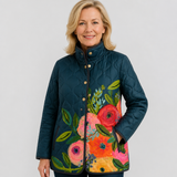 Frances | Lantlig blommig quiltad jacka