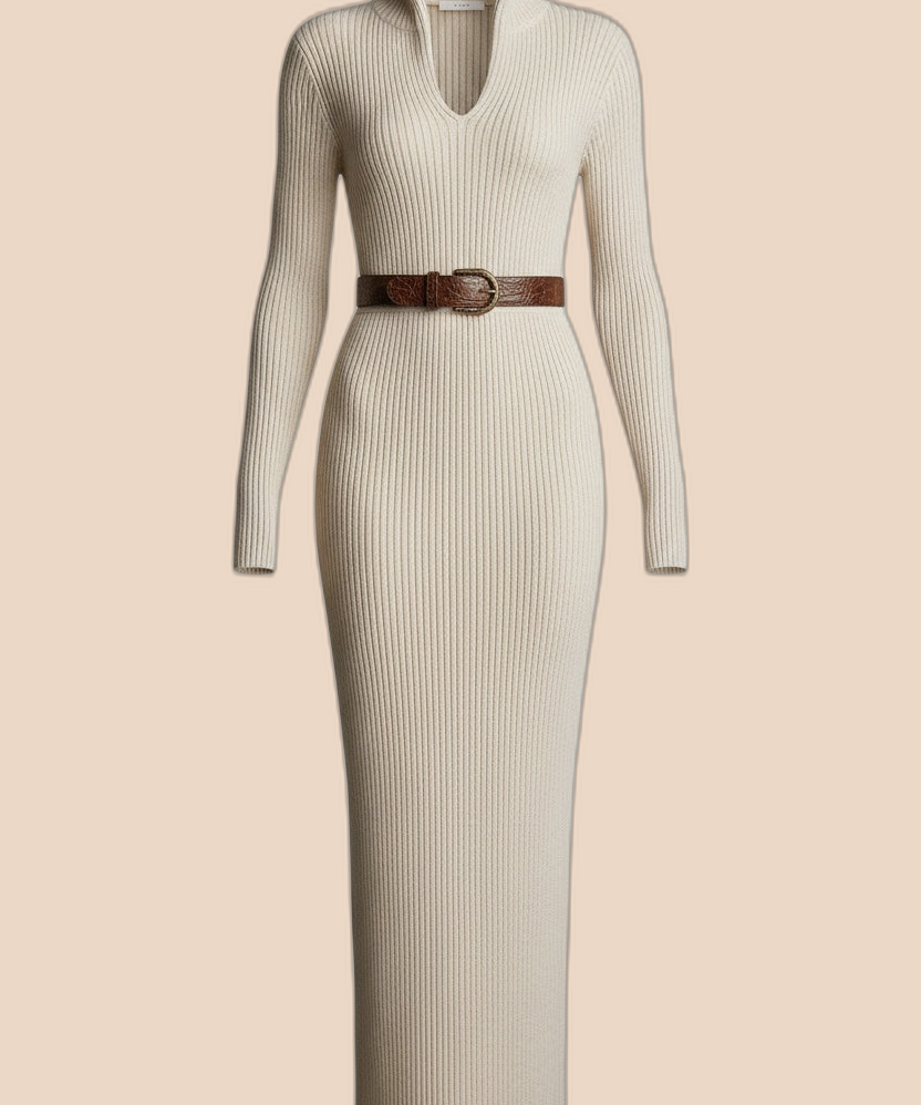 Bodil – Figurnära midi­klänning i chic stil